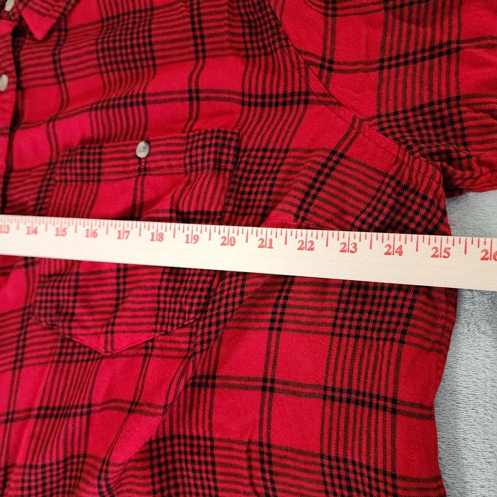 Ava & Viv Shirt Women's Plus 2x Red Plaid Long Sleeve Button Up Pockets - Picture 6 of 8